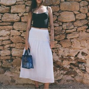 MNZ x J. Crew White Maxi Skirt